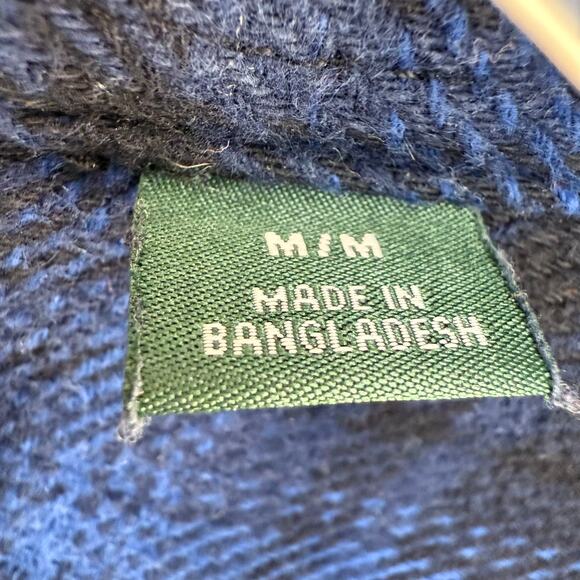 Orvis Men's Classic Collection M Blue Black Flannel Button Up Shacket Fisherman - Picture 7 of 10